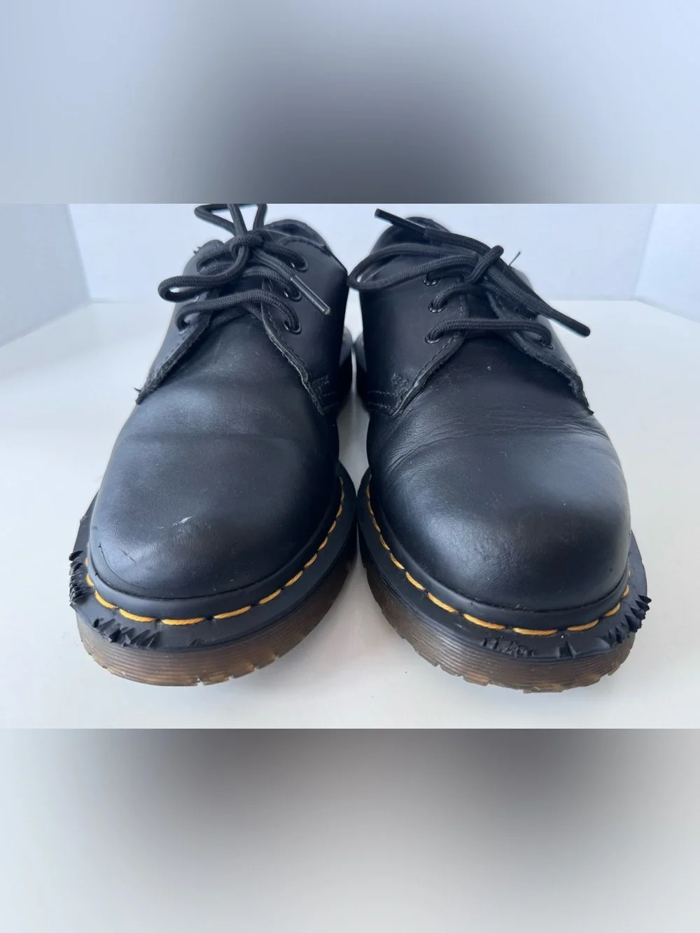 Dr. Martens Black Leather Oxford Lace Up Safety Shoes Slip Resist Women’s Size 8